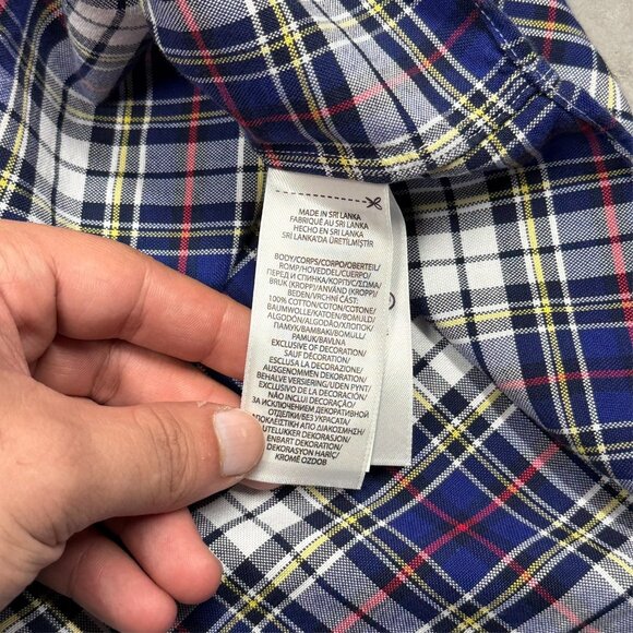 Ralph Lauren Classic Fit Plaid Shirt Long Sleeve Button Down Cotton Blue Medium - Picture 8 of 8
